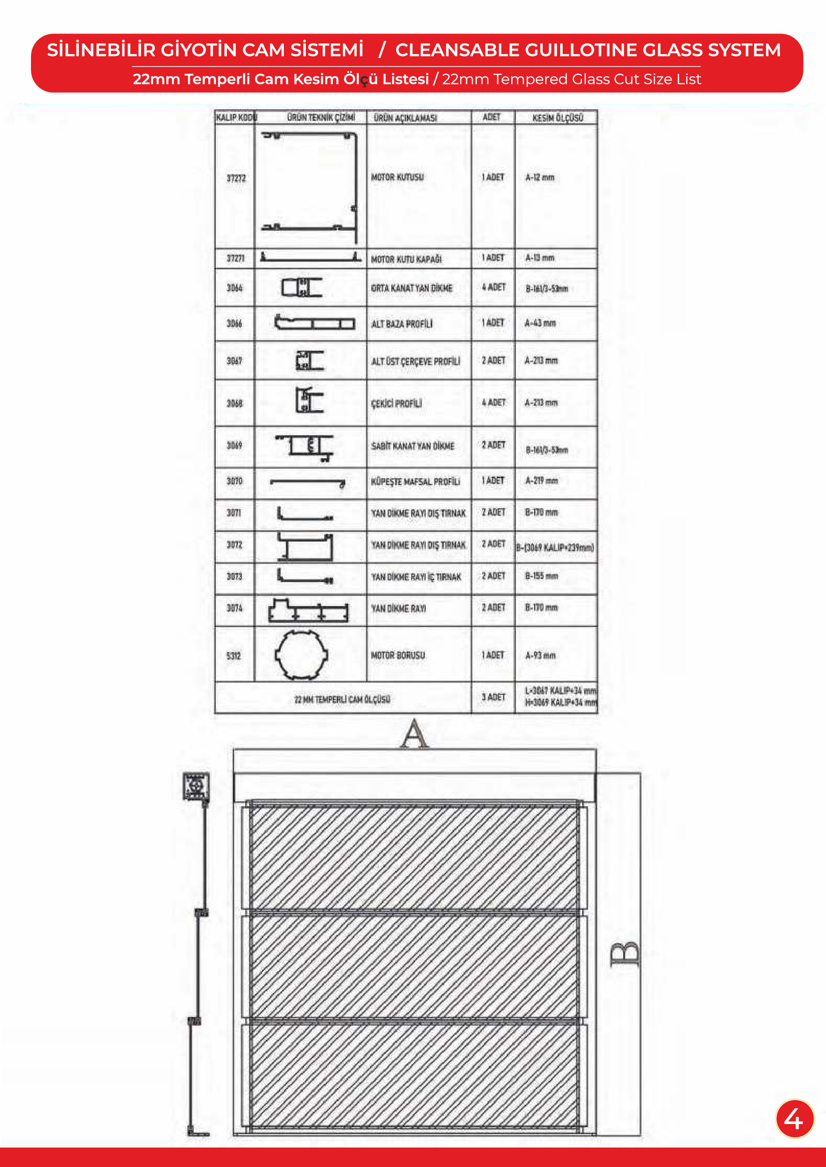 Silinebilir giyotin cam aksesuar 4